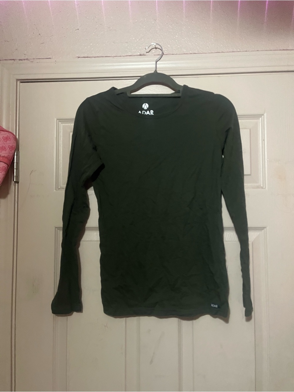 Ada Dark Green Crewneck Long Sleeve Top